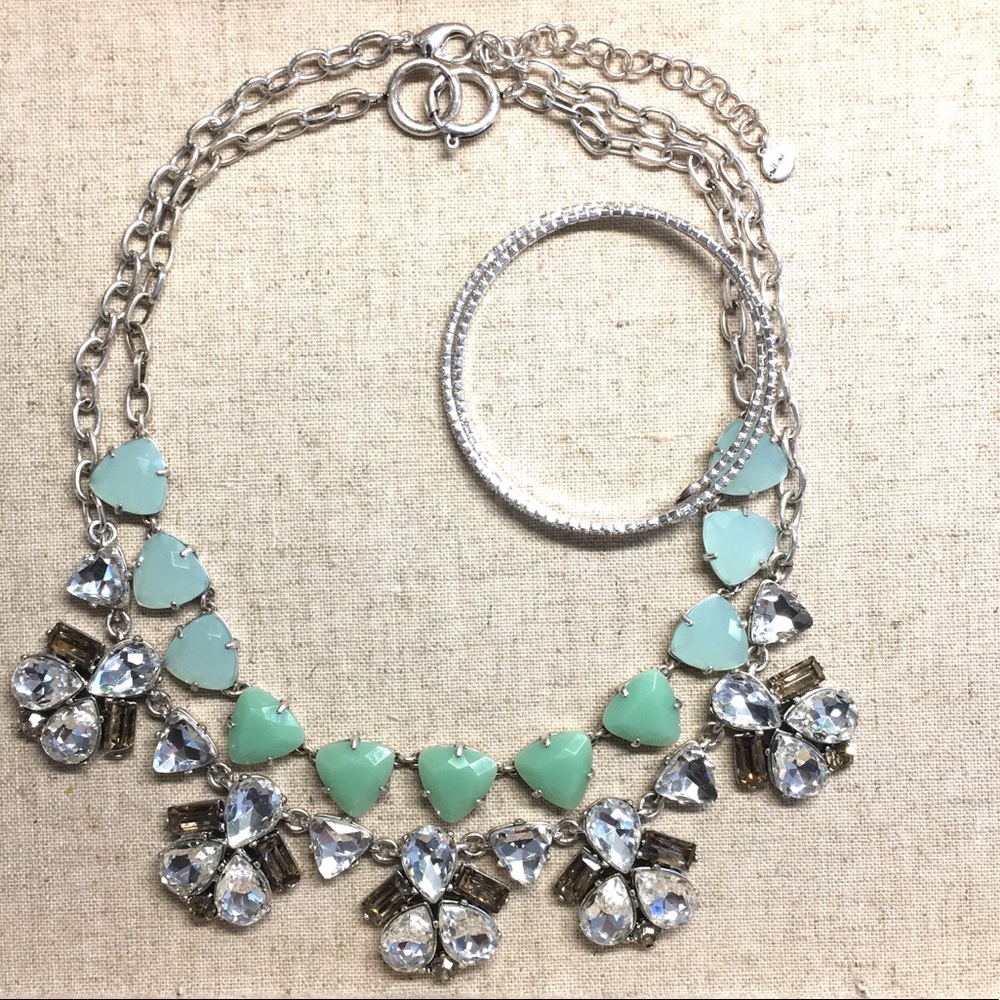 Stella & Dot Sparklng Bejeweled Retired Lila Crystal+Silver+SmokyQaurtzN… - Picture 15 of 16